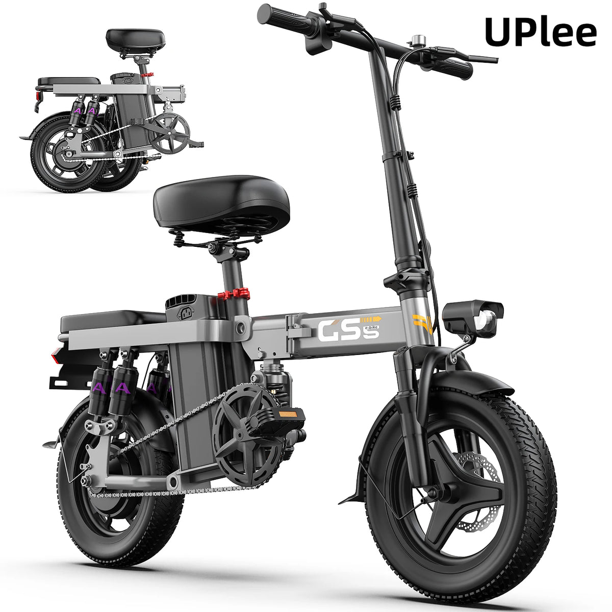 UPlee GS5 500W Peak Folding Electric Bike With Removable Battery