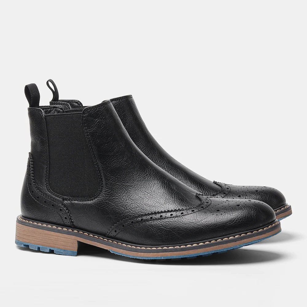 Hecrafted Comfortable Fashion Ankle Boots For Men With Zip Closure