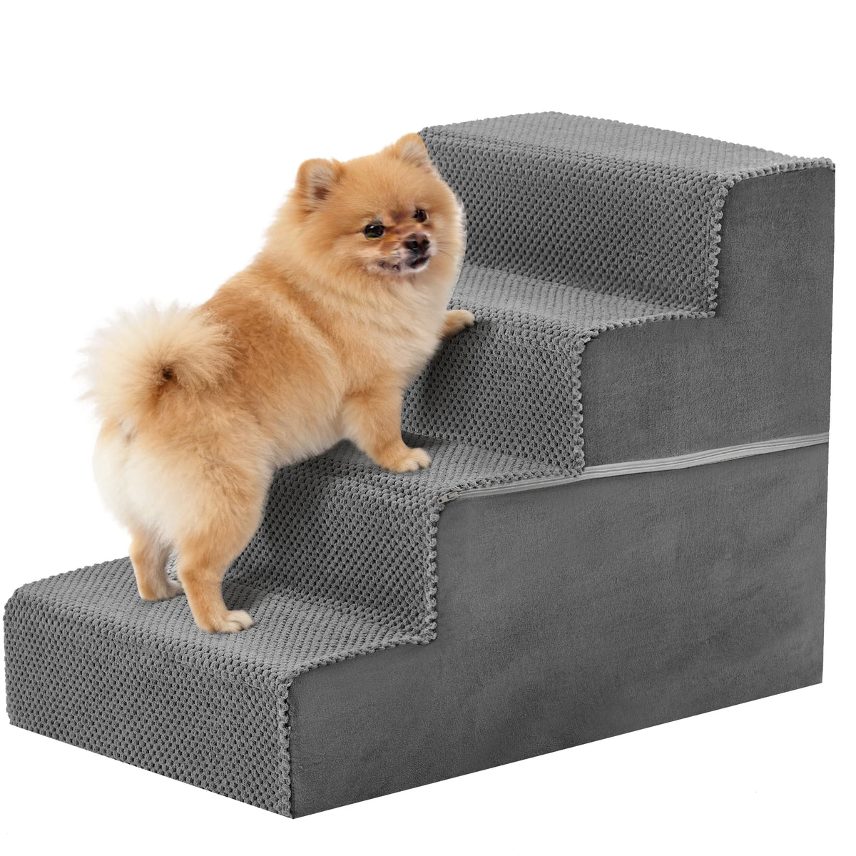 Curved Foam Dog Stairs With Non Slip Steps For Pets