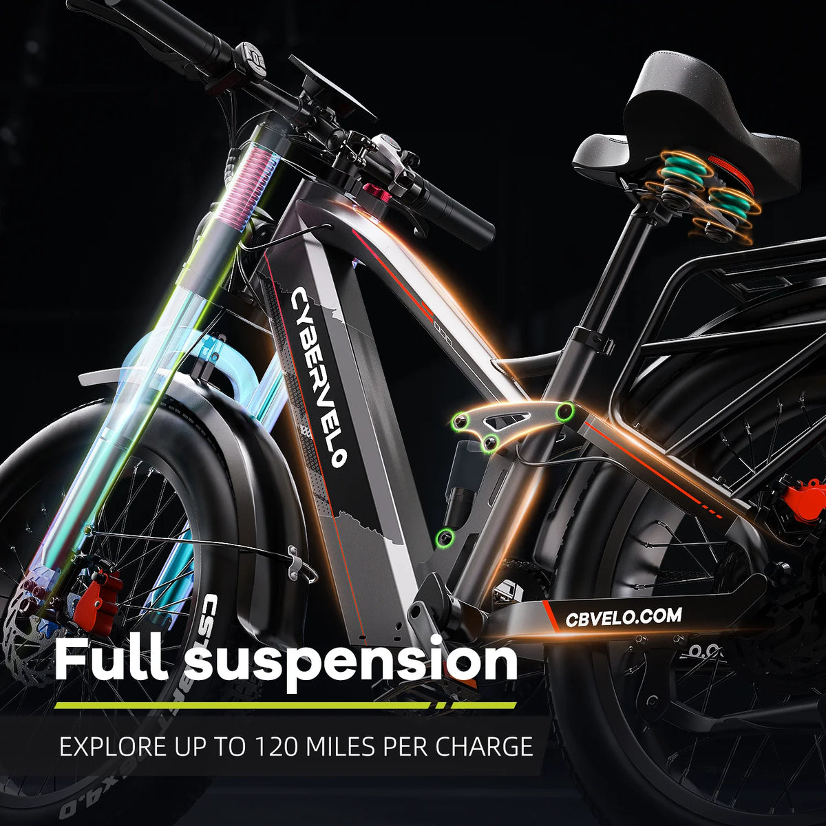 Cybervelo 5000W Peak Fat Tire Electric Bike With Sturdy Frame