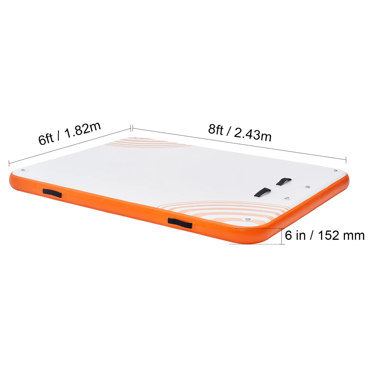 SucceBuy Inflatable Nonslip Floating Pool Dock With Ladder
