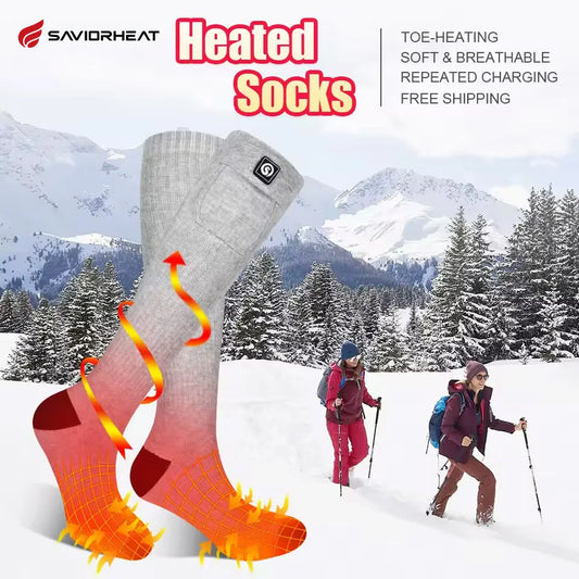 Savior Rechargeable Heated Thermal Socks For Winter Outdoor Comfort