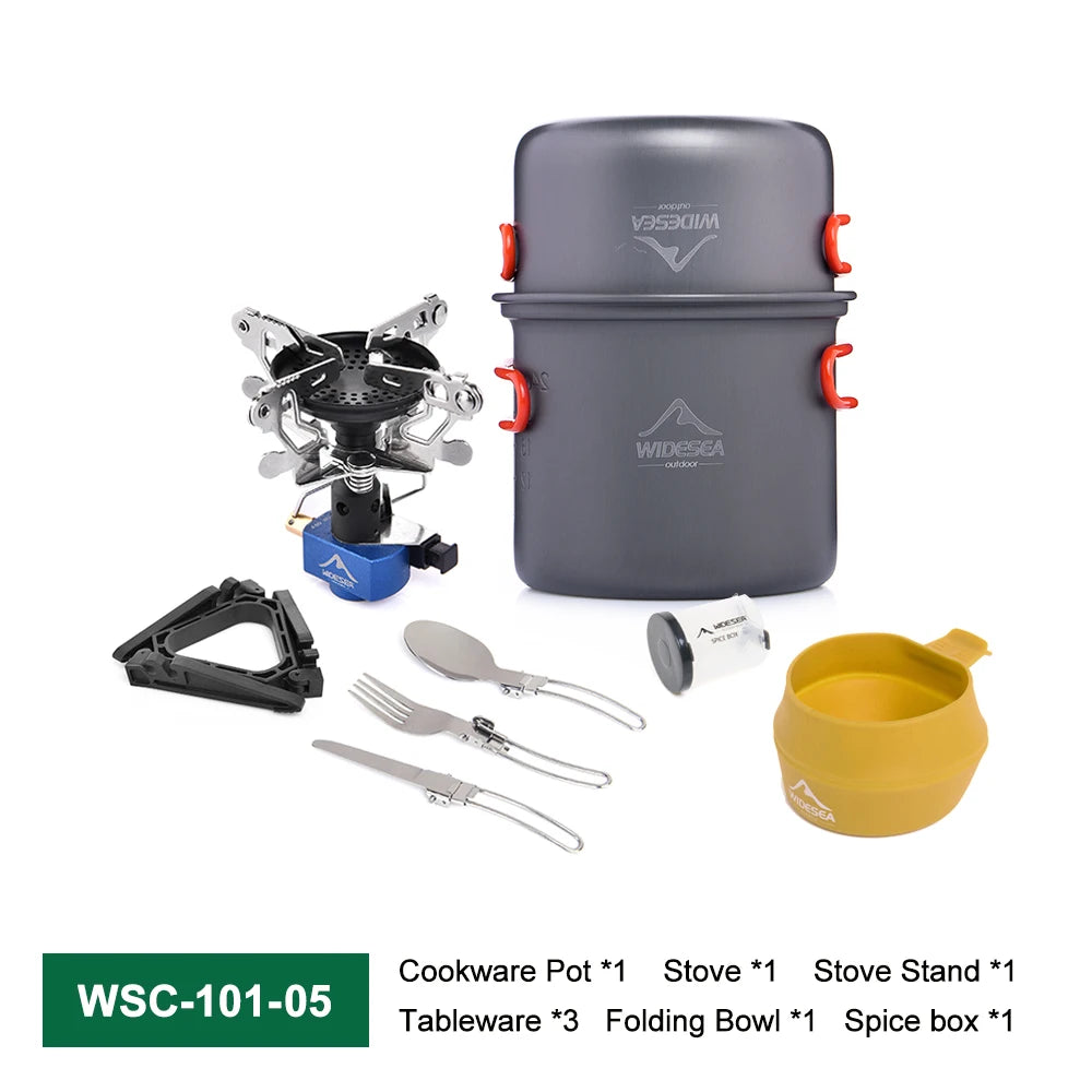 Widesea Portable Camping Gas Stove And Cookware Set