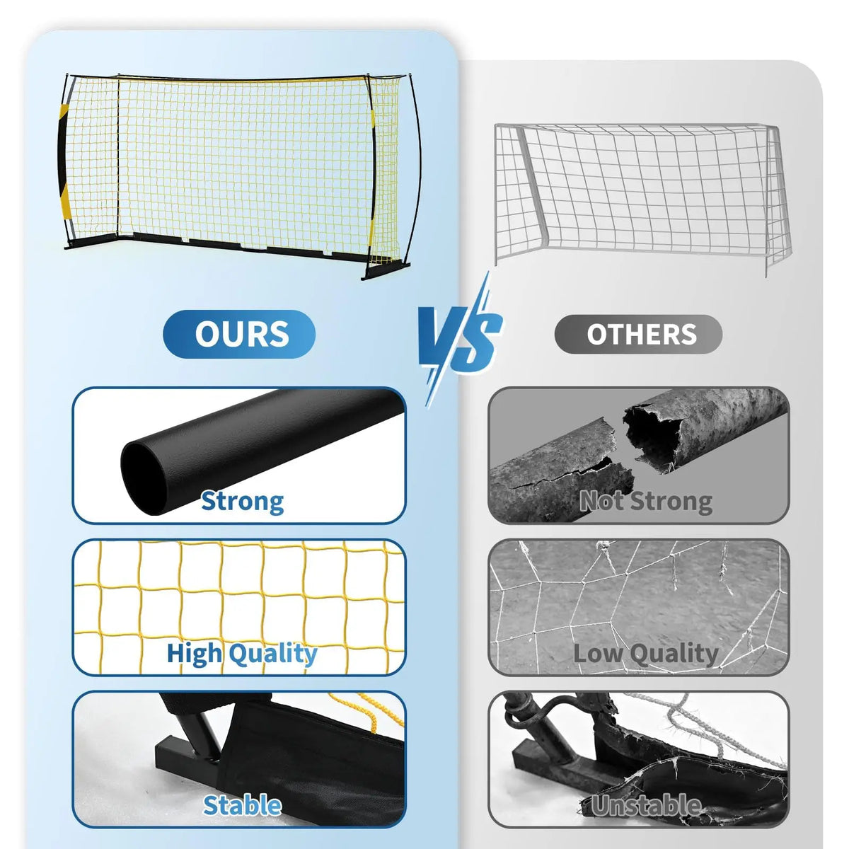 HiMISS Heavy Duty Foldable Metal Youth Soccer Training Goal
