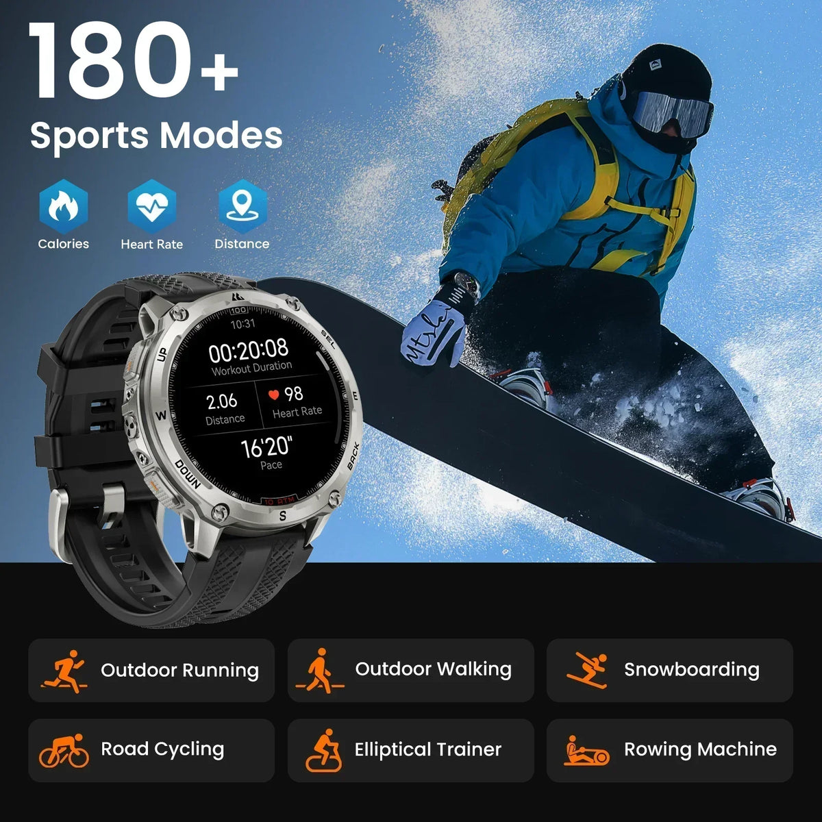 KOSPET Tank T4 GPS Smart Watch With Offline Maps Tracking