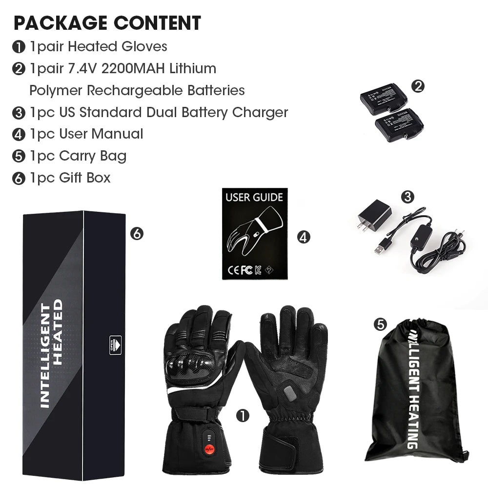 Savior Heat Waterproof Heated Motorcycle Gloves With Rechargeable Hand Warmers