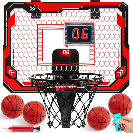 Joyfy Mini Led Basketball Hoop With Scoreboard And Four Balls