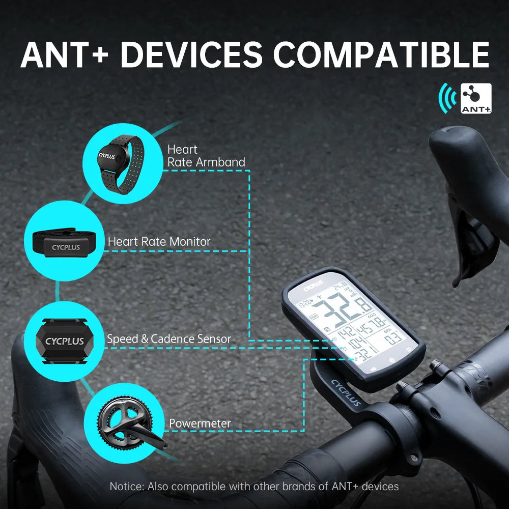 CYCPLUS M1 Wireless GPS Bike Computer With Bluetooth And ANT
