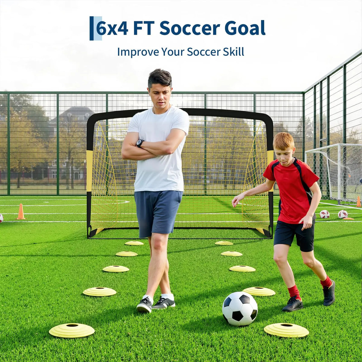 HiMISS Pop Up Soccer Goal And Portable Youth Training Net