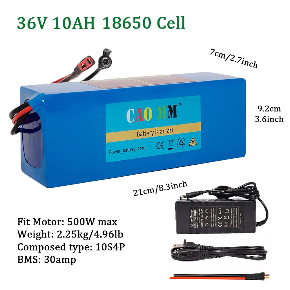 Cao Mm Ebike Battery 10Ah 20Ah Rechargeable Lithium Ion