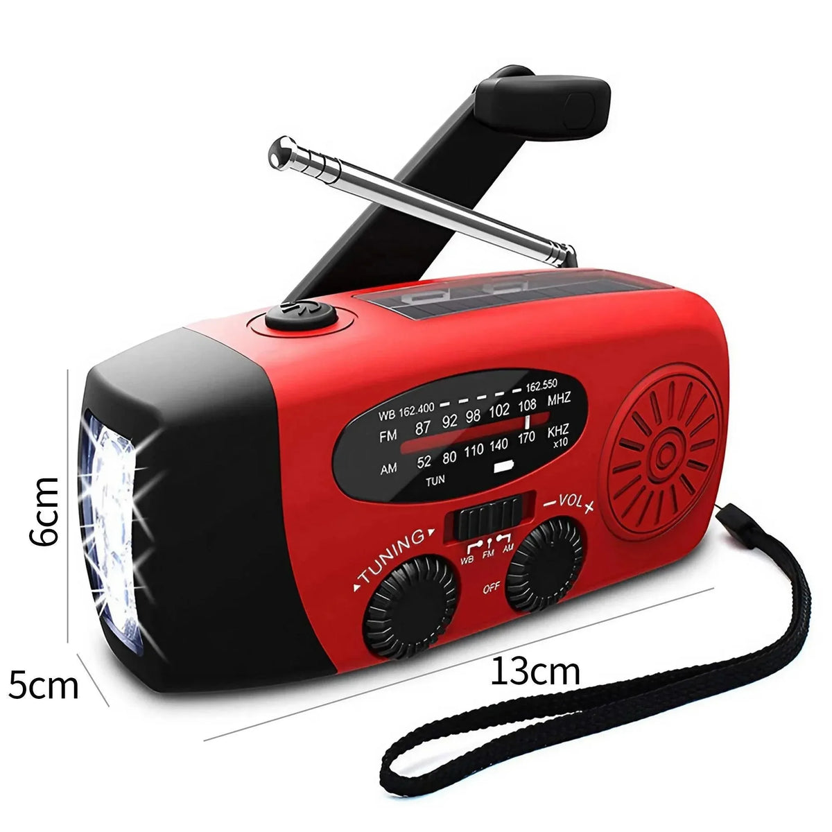 Portable Hand Crank Emergency Radio Solar Power Bank LED Flashlight