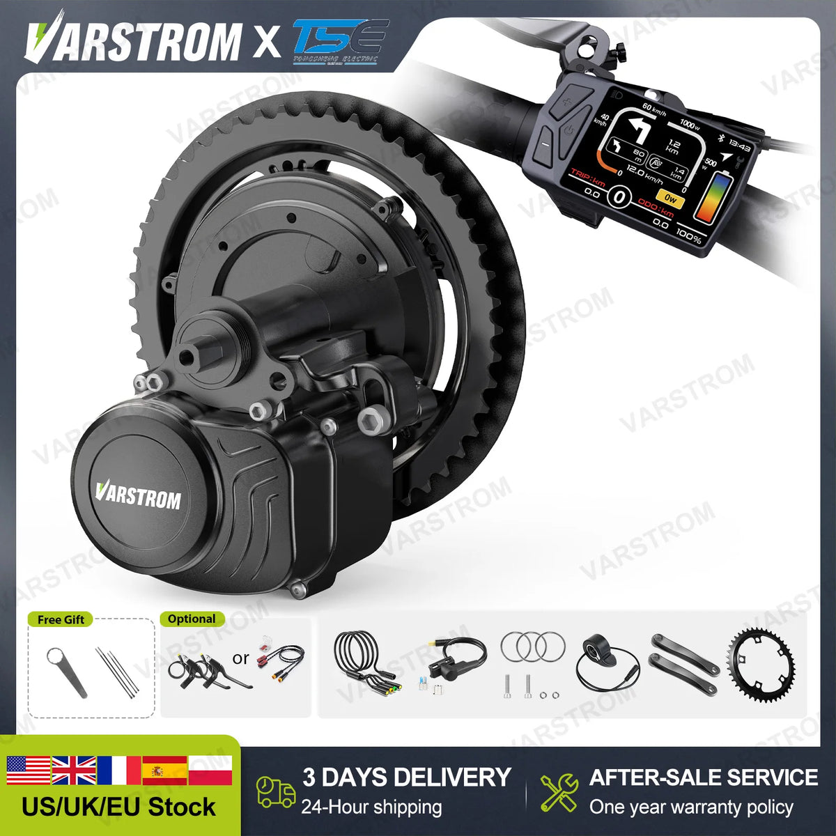 Varstrom 48V Mid Drive Motor Conversion Kit For Electric Bikes