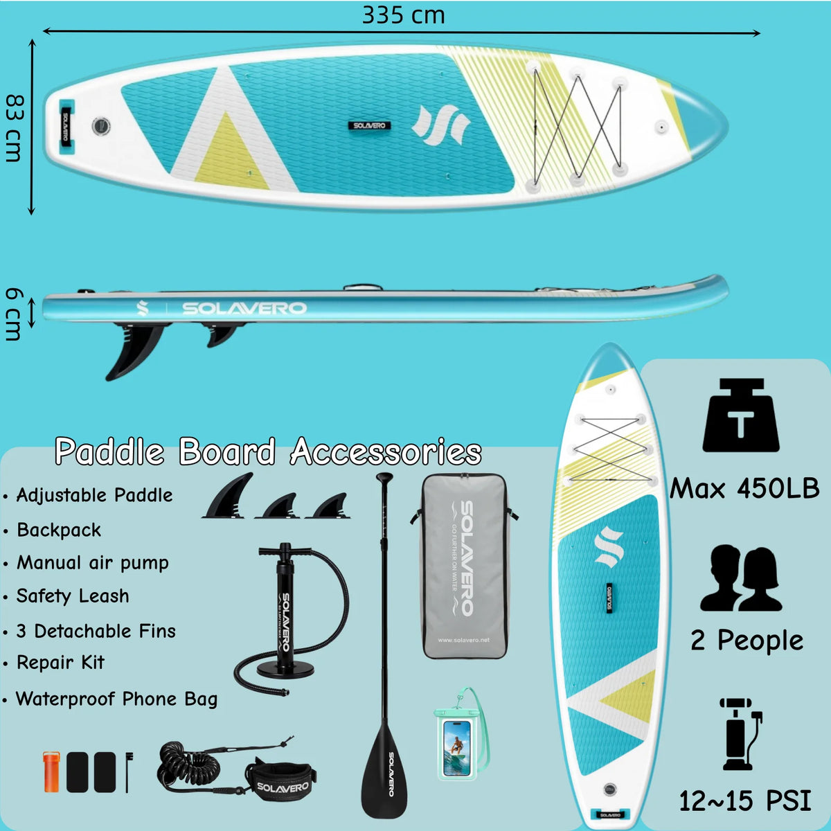 Nebmaax Inflatable Stand Up Paddle Board With Non Slip Deck