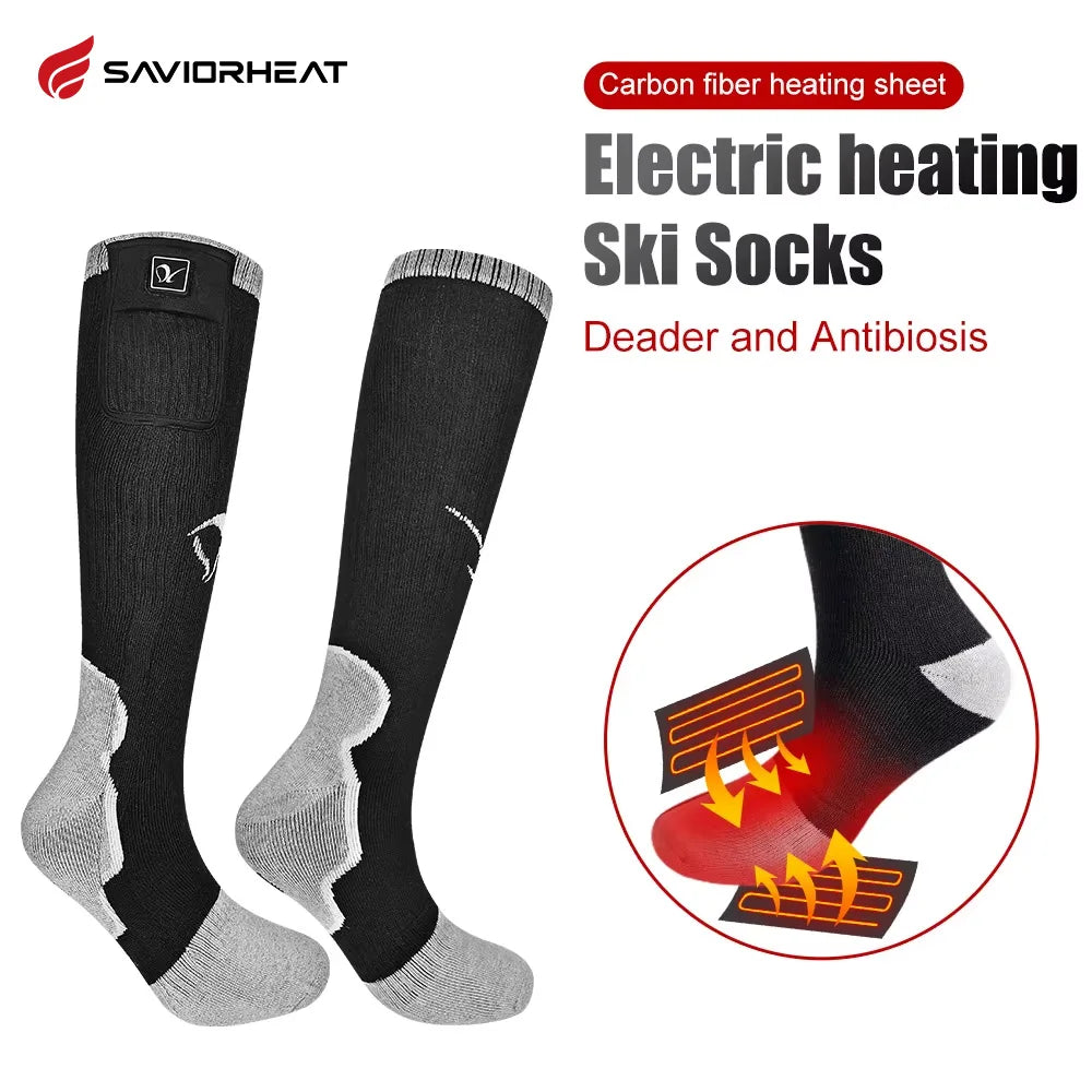 Savior Rechargeable Heated Socks for Winter Skiing Hiking and Outdoors