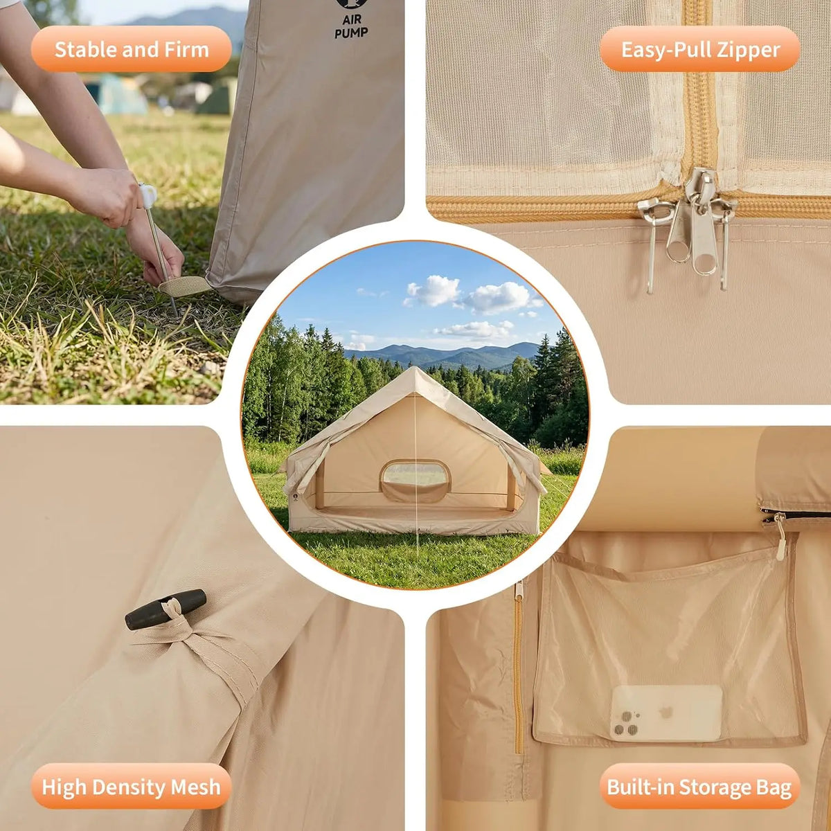 Inflatable Family Camping Tent Waterproof Four Season Quick Setup
