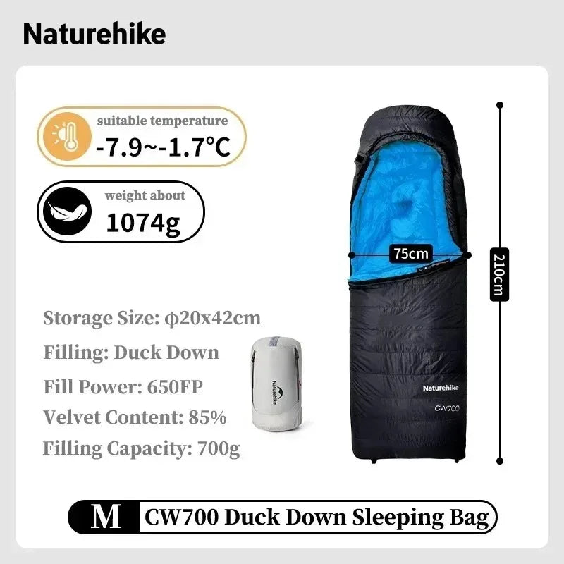 Naturehike Ultralight Duck Down Sleeping Bag For Camping And Hiking