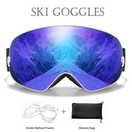 Winter Ski Goggles With Optical Insert And UV400 AntiFog Protection