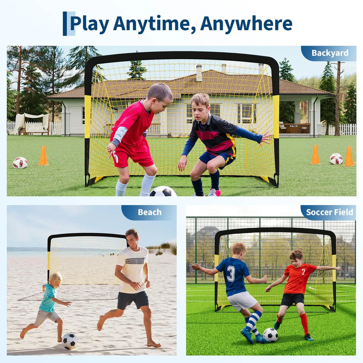HiMISS Portable Pop Up Soccer Goal Training Set With Accessories