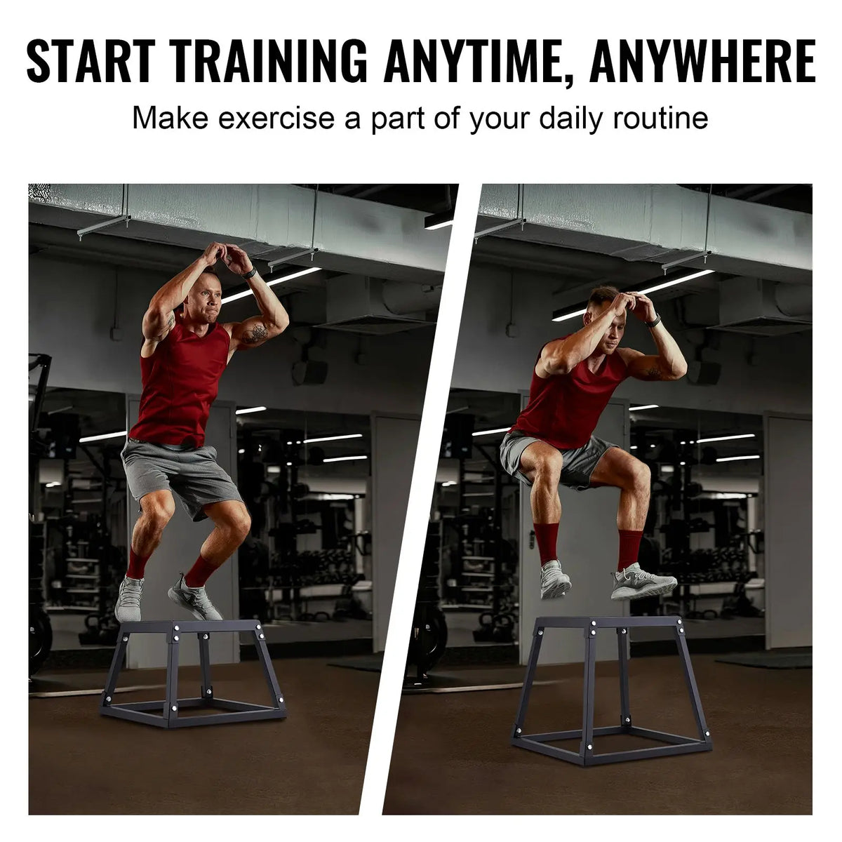 Premium Steel Plyometric Jump Box Anti Slip Fitness Training
