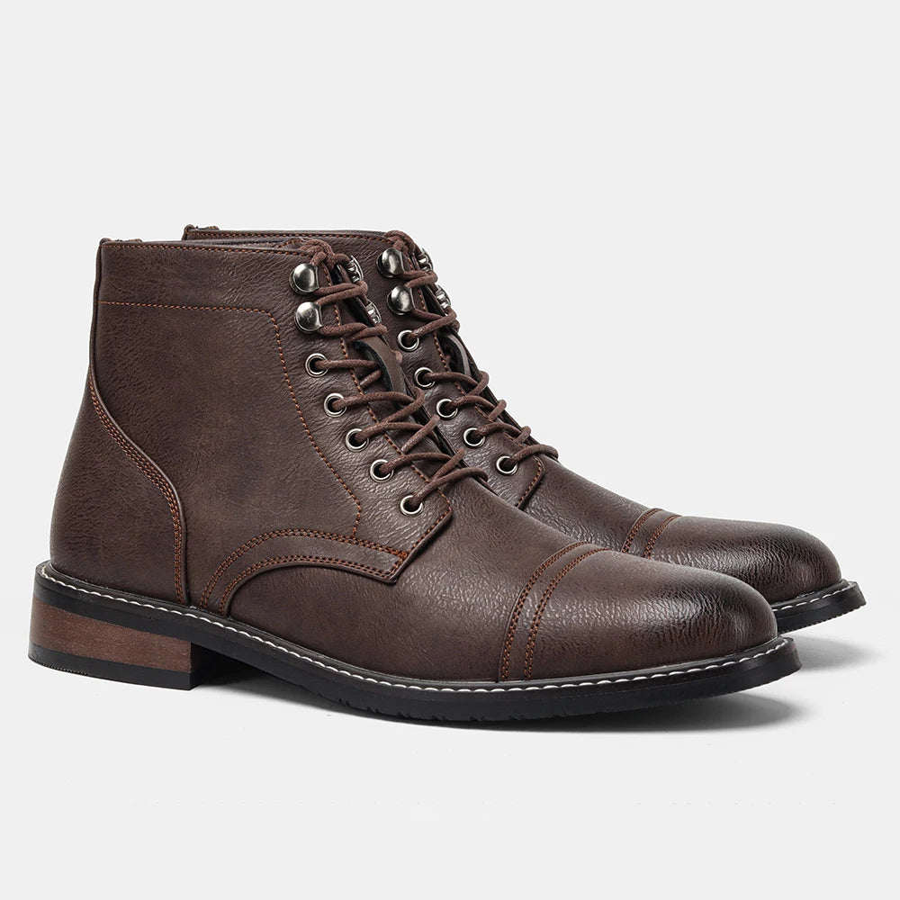 Hecrafted Comfortable Fashion Ankle Boots For Men With Zip Closure