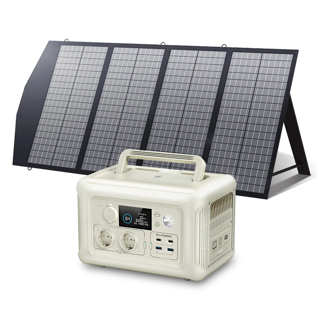 ALLPOWERS Portable Solar Charger With LiFePO4 Power Station
