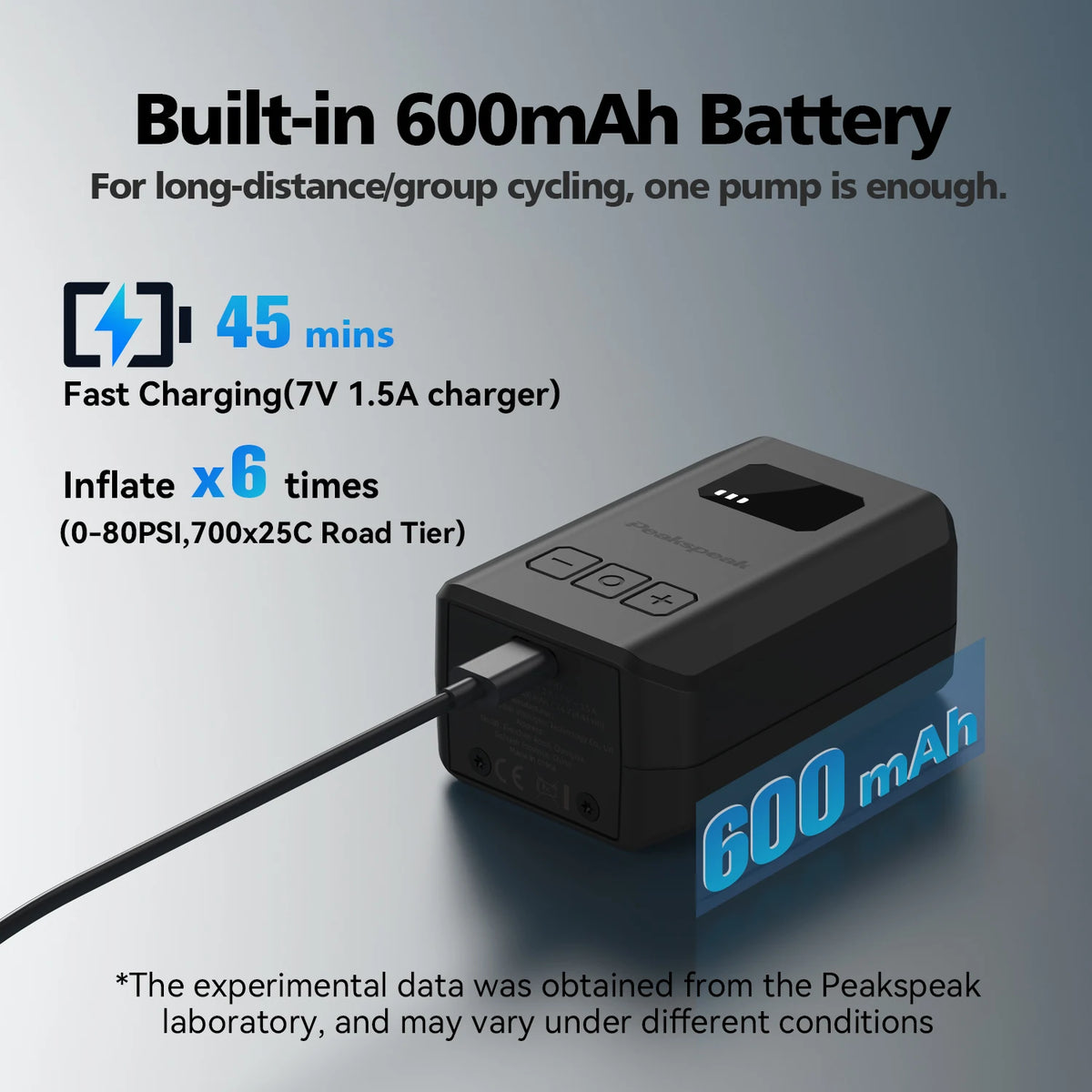Peakspeak Electric Cordless Bike Tire Inflator With LED Display