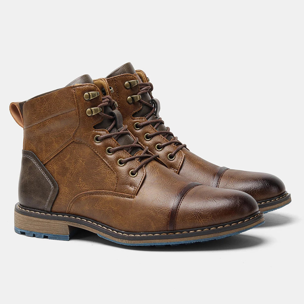 Hecrafted Comfortable Fashion Ankle Boots For Men With Zip Closure