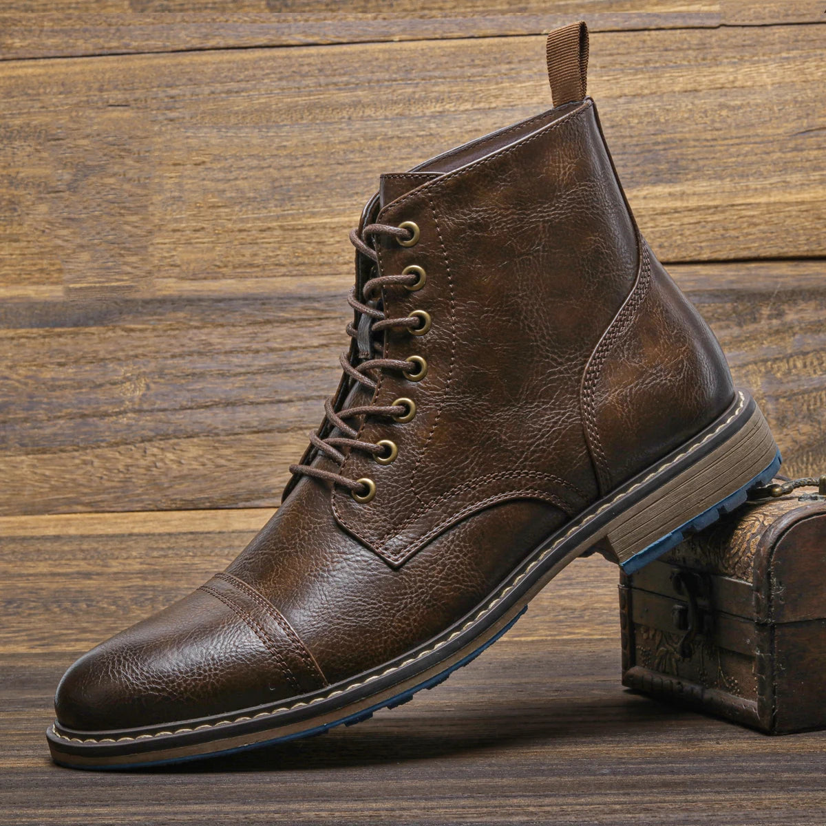 Hecrafted Comfortable Fashion Ankle Boots For Men With Zip Closure