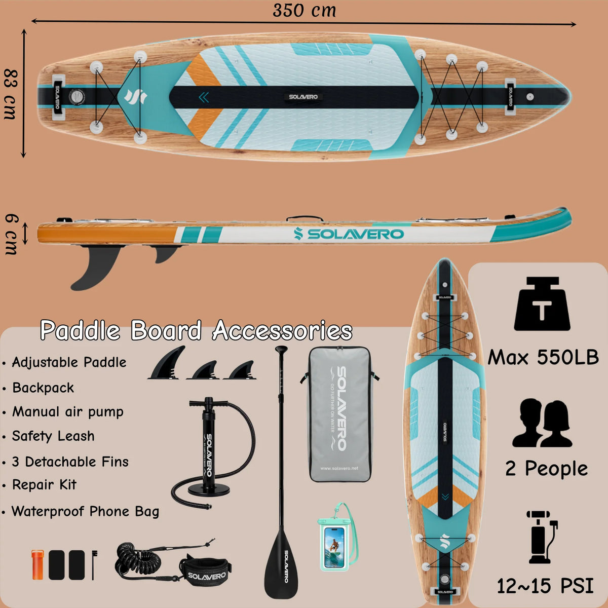 Nebmaax Inflatable Stand Up Paddle Board With Non Slip Deck