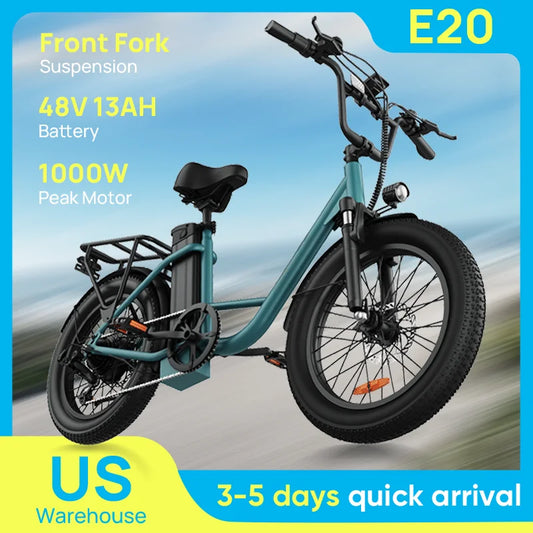 URLIFE 750W Fat Tire Electric Bike With Removable Battery