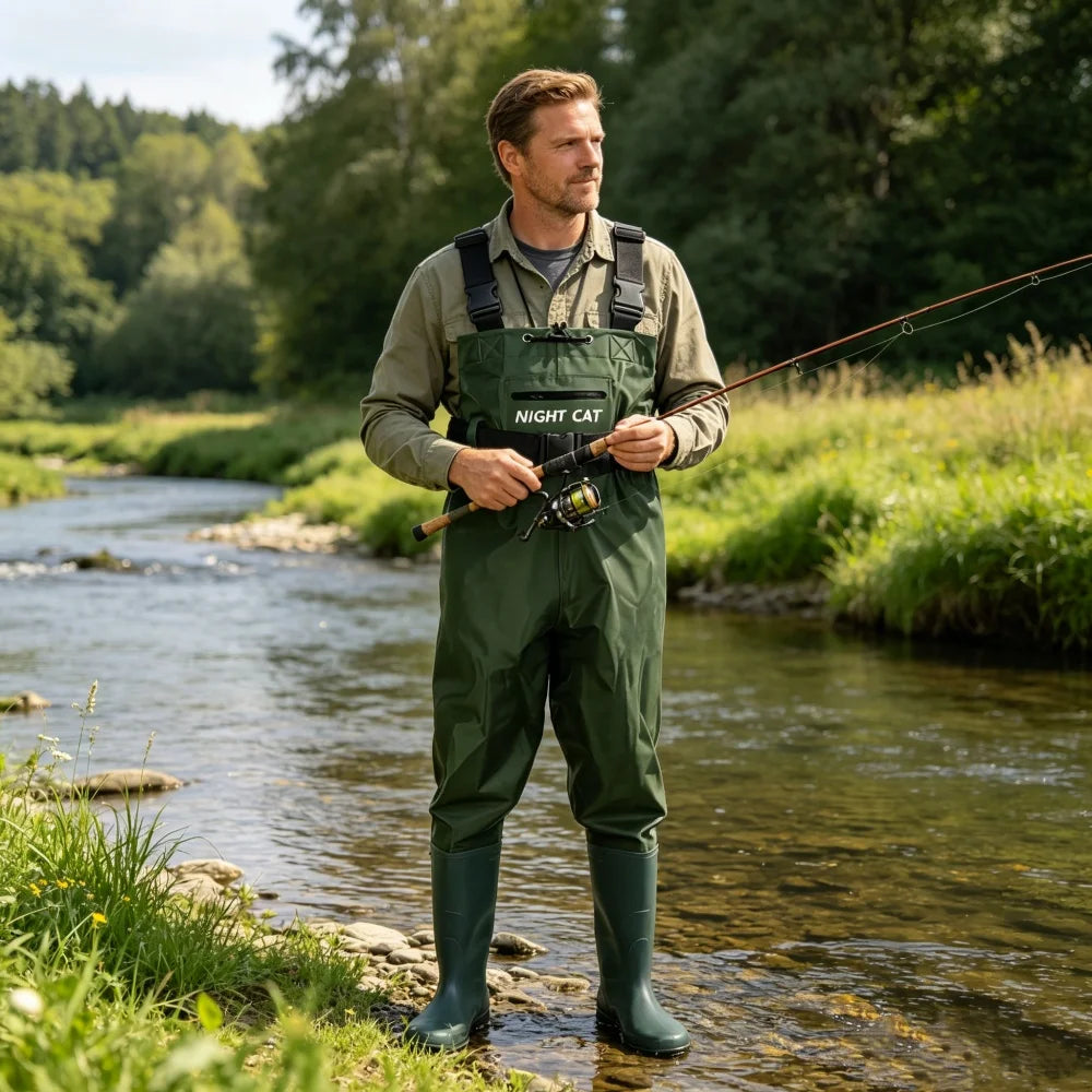 Night Cat Waterproof Chest Waders With Boots for Fishing and Hunting