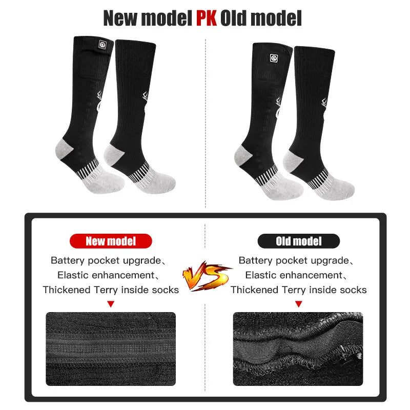 SNOW DEER Rechargeable Electric Heated Socks for Winter Sports