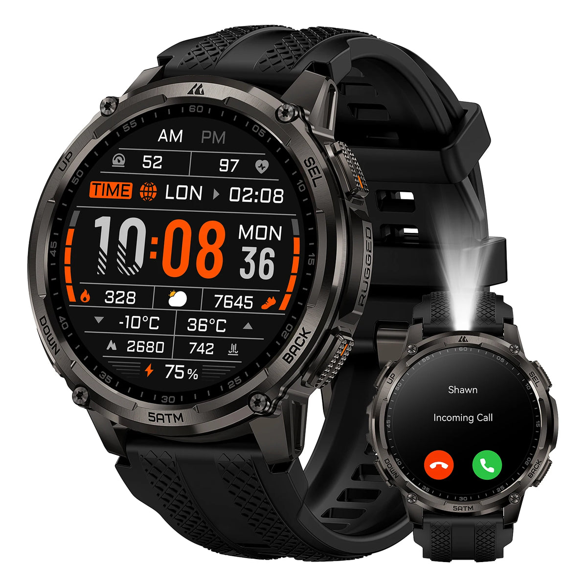 KOSPET Tank T4C Rugged GPS Smartwatch With Flashlight