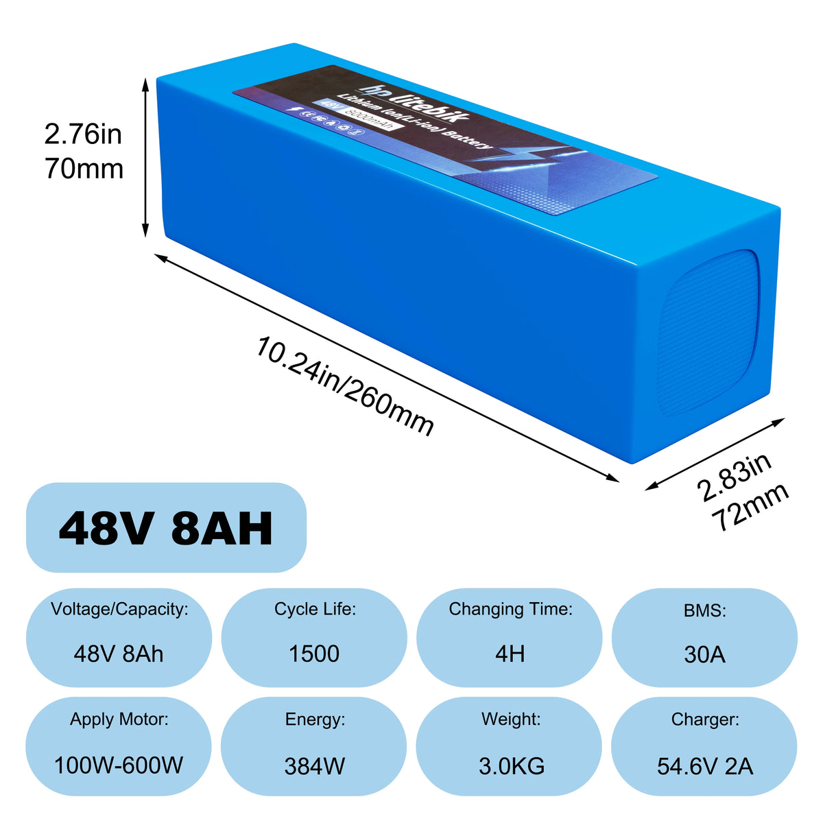 Cao Mm Ebike Battery 10Ah 20Ah Rechargeable Lithium Ion