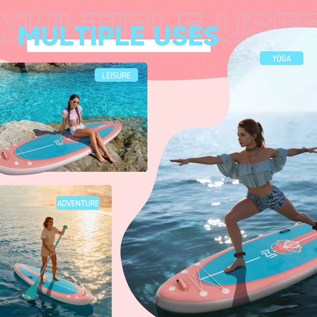 Inflatable Stand Up Paddleboard for Surfing, Fishing and Recreation