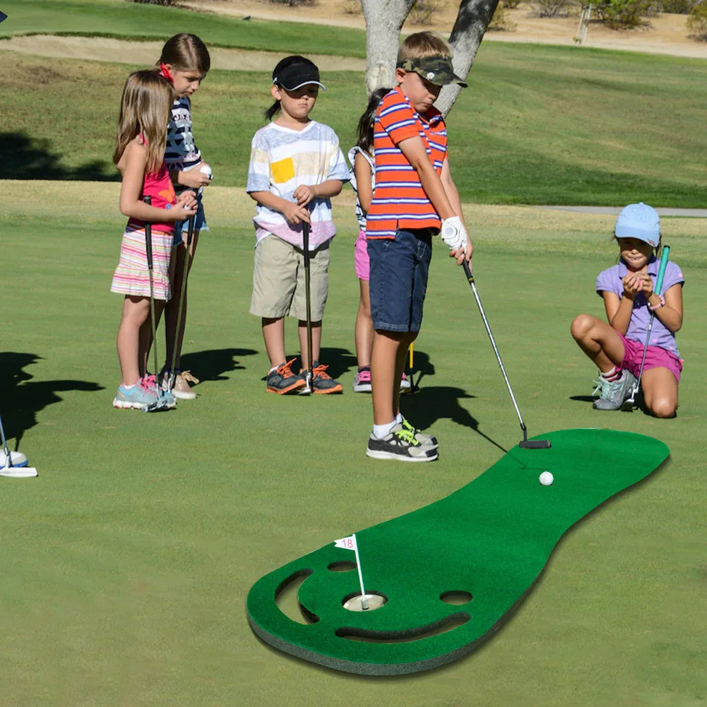 Crestgolf Putting Green Mat With Putter And 3 Balls Set