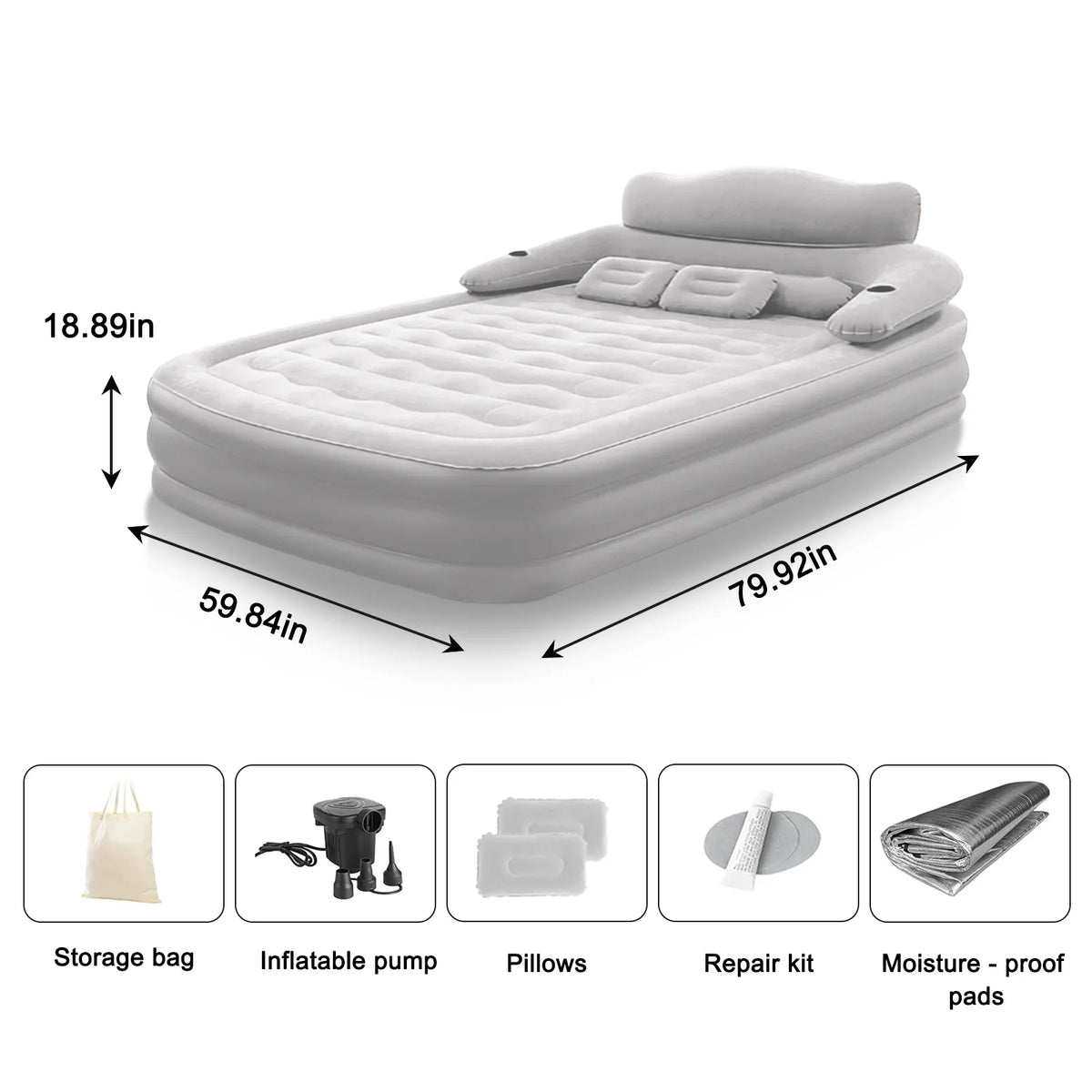 Built In Pump Inflatable Mattress for Camping and Outdoor Use