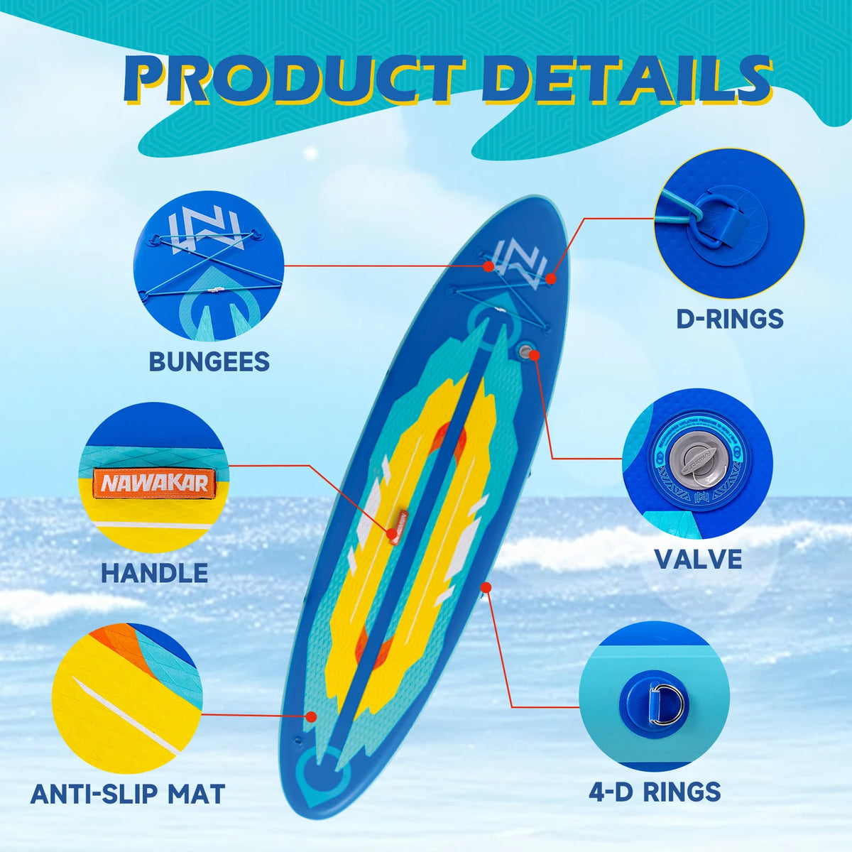 Inflatable Fishing Paddleboard For Surfing And Water Sports