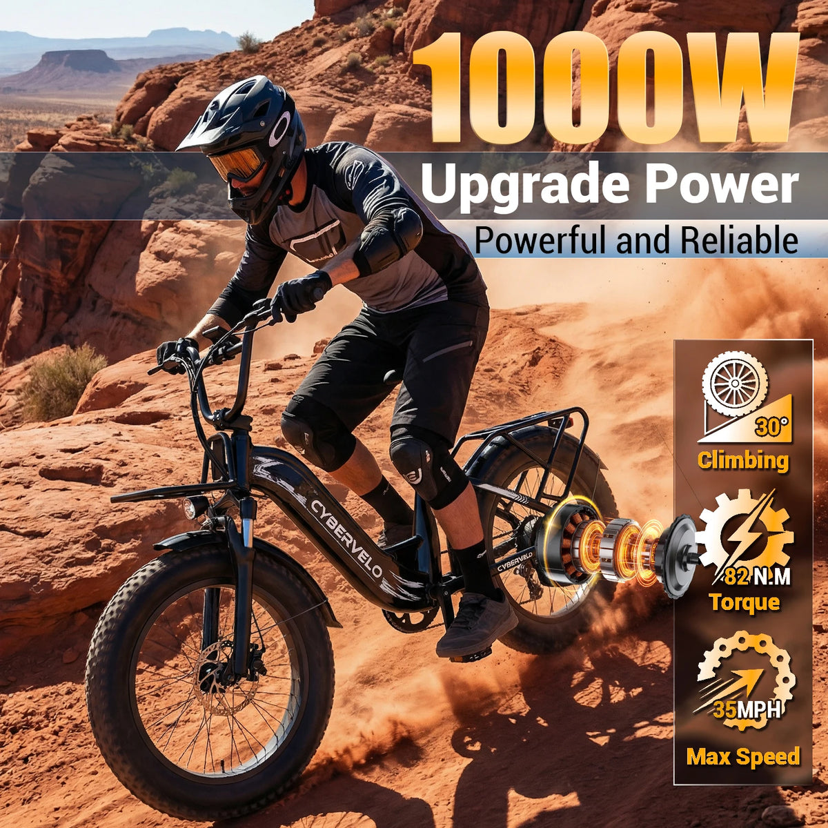Cybervelo 1000W Electric Bike 48V Battery Step Through