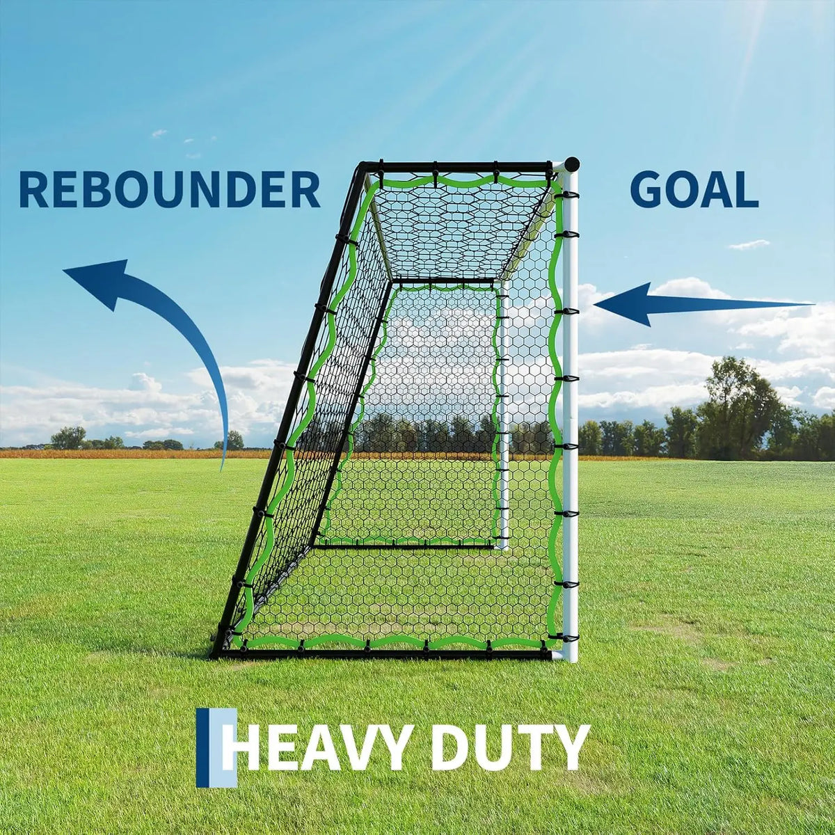 Portable Heavy Duty Soccer Goal Net With Collapsible Metal Frame