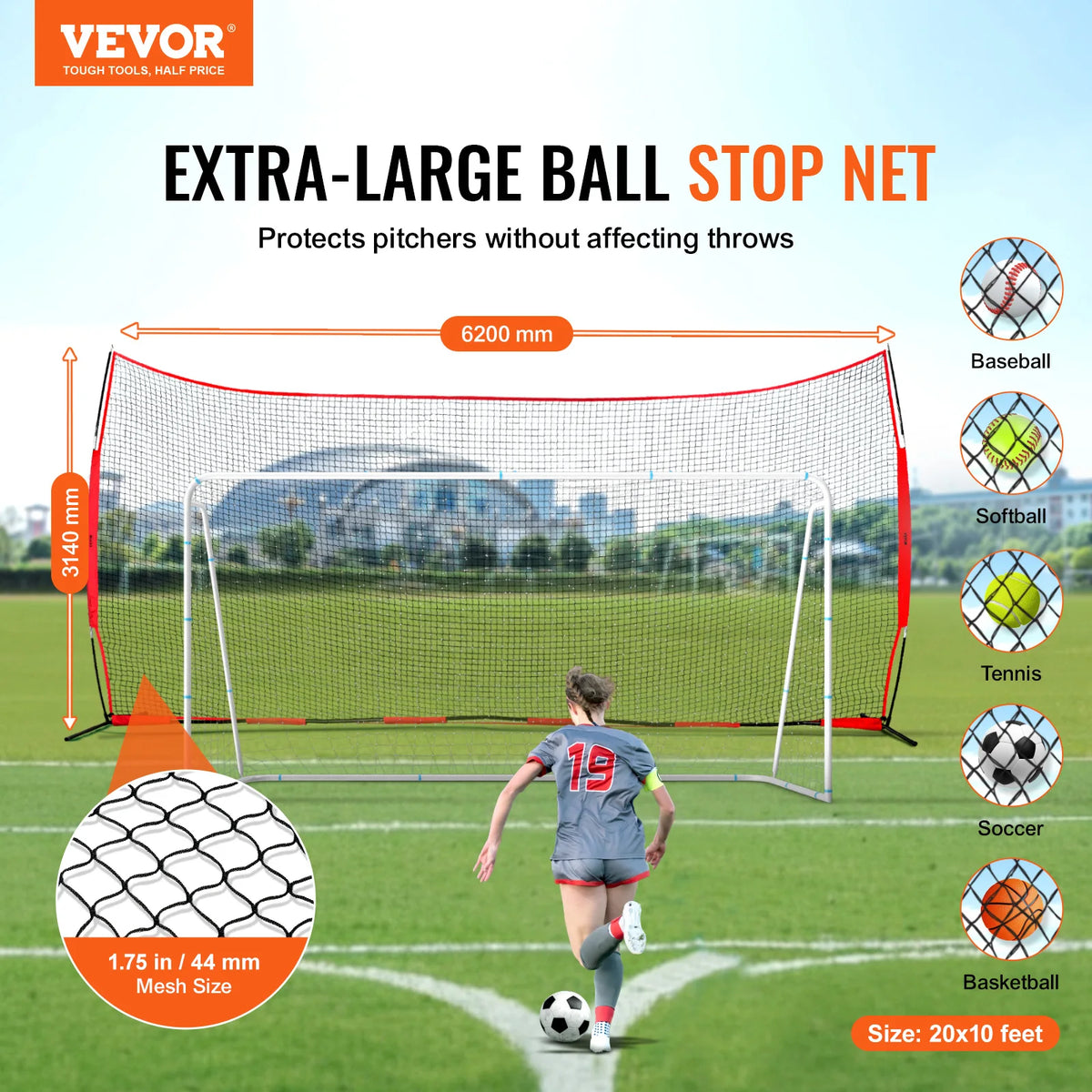 Portable Sports Backstop Net With Carry Bag For Training