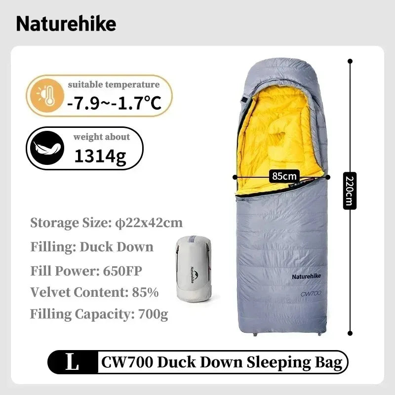 Naturehike Ultralight Duck Down Sleeping Bag For Camping And Hiking
