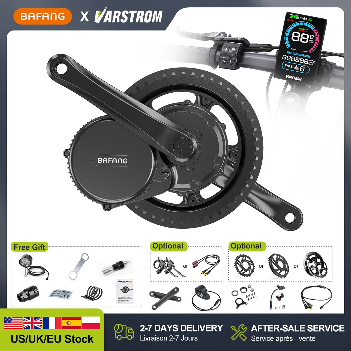 Bafang BBS02B Mid Drive Electric Bike Motor Conversion Kit