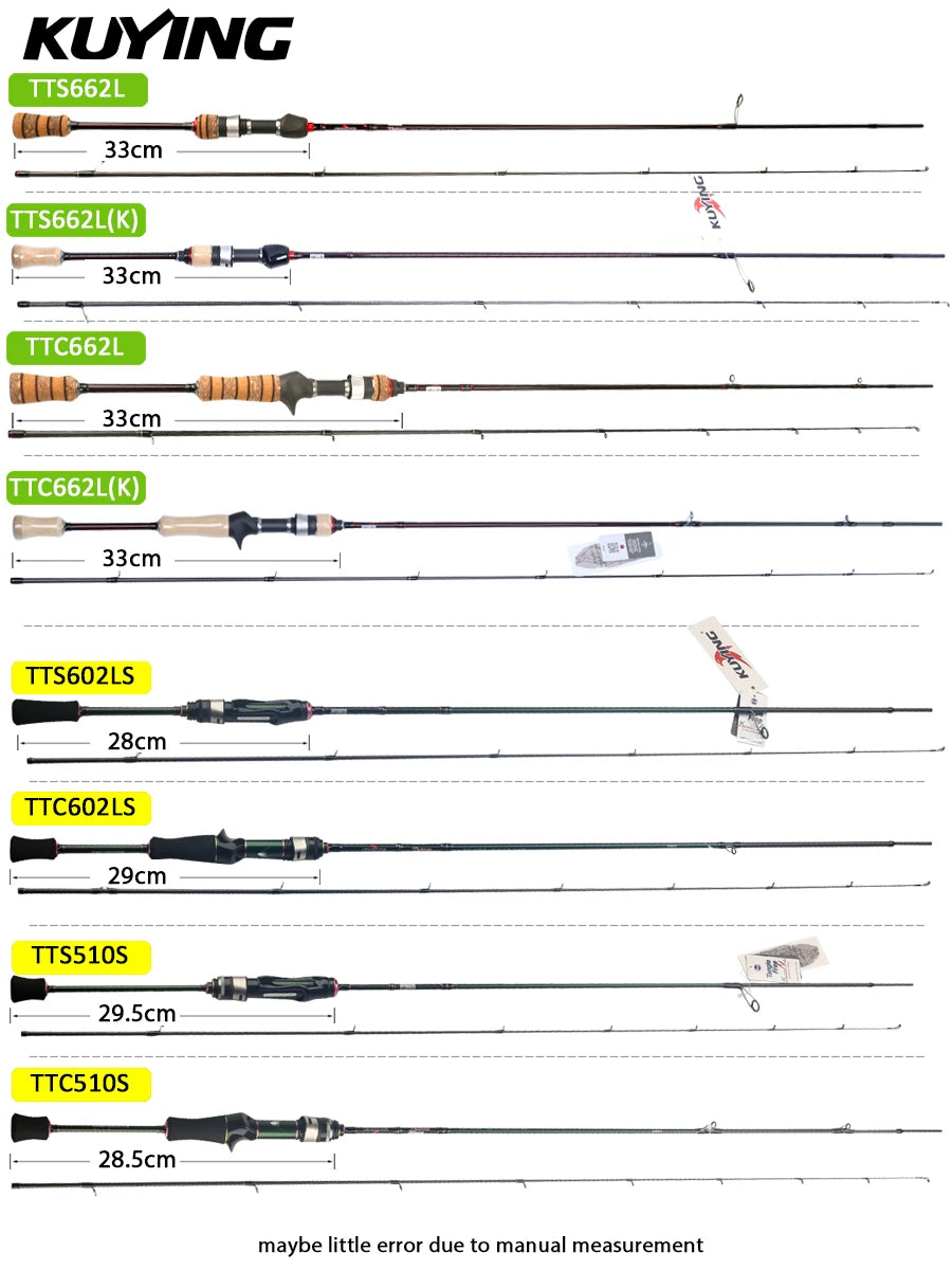 Kuying Teton Carbon Spinning Casting Fishing Rod With Fuji Components