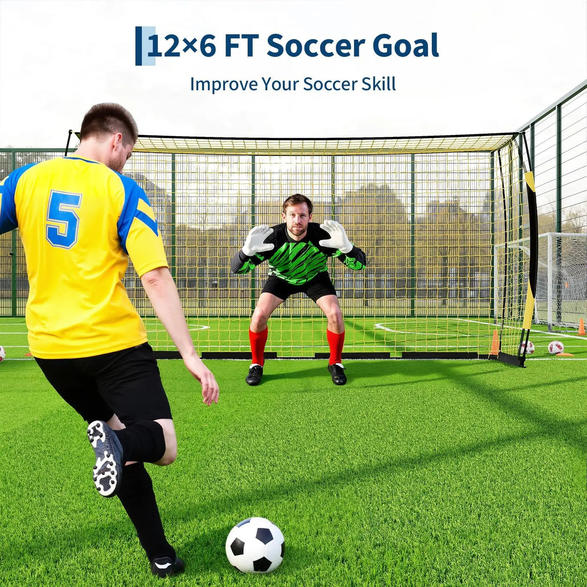 HiMISS Heavy Duty Foldable Metal Youth Soccer Training Goal