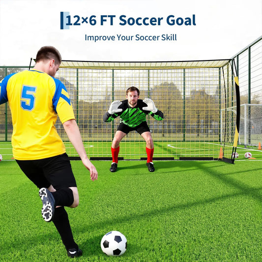 HiMISS Heavy Duty Foldable Metal Youth Soccer Training Goal