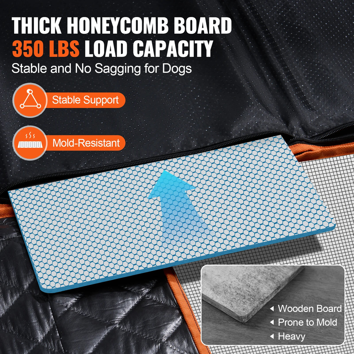 SucceBuy Dog Car Seat Extender Bed Cover With Mesh Window