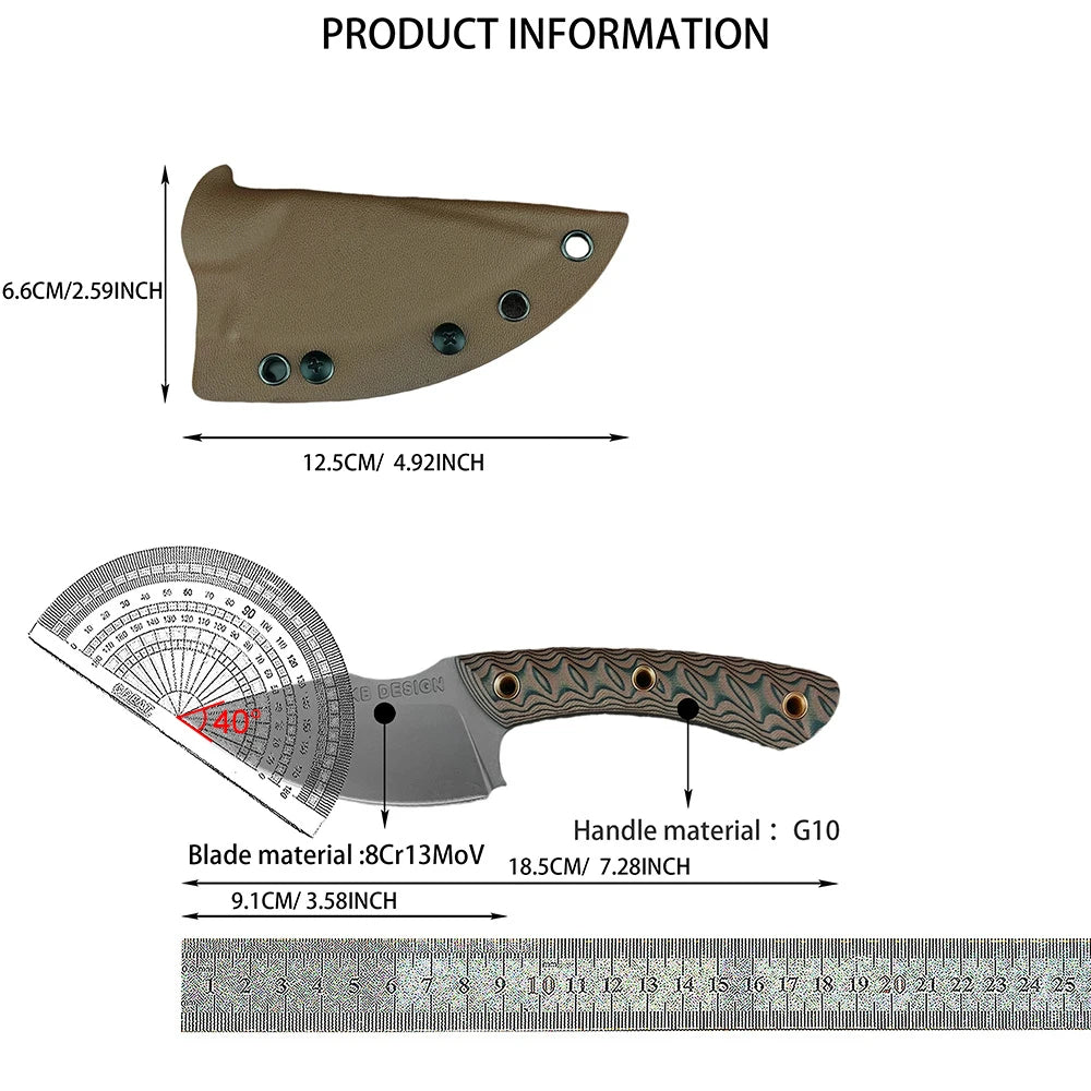 Stainless Steel Fixed Blade Outdoor Camping And Hiking Knife