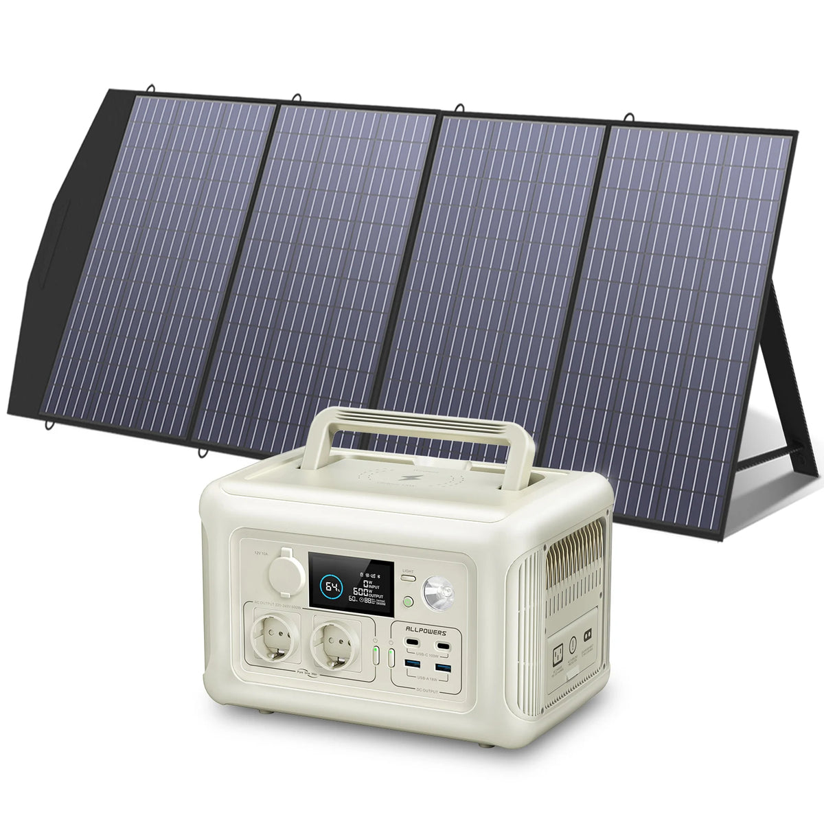ALLPOWERS Portable Solar Charger With LiFePO4 Power Station