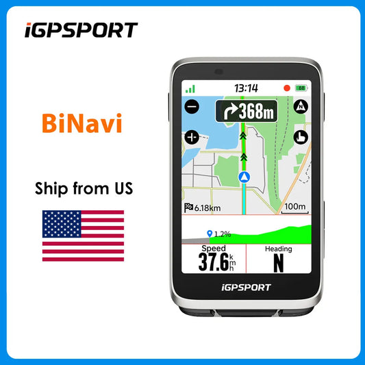 iGPSPORT BiNavi Touchscreen Bike Computer With GPS Map Navigation